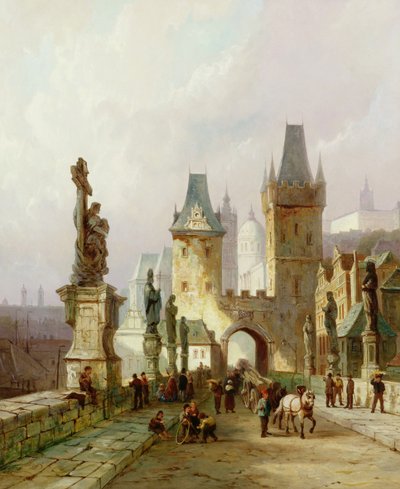 Charles Bridge, Prague by Pieter Cornelis Dommerson